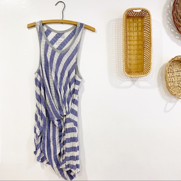 Free People Tops - Free People Knotted Tunic Top Striped Sleeveless